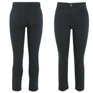 Paprika Slim Fit Louise Pants Ponte Style Marine Sailor Snap Bottoms SZ 14/32